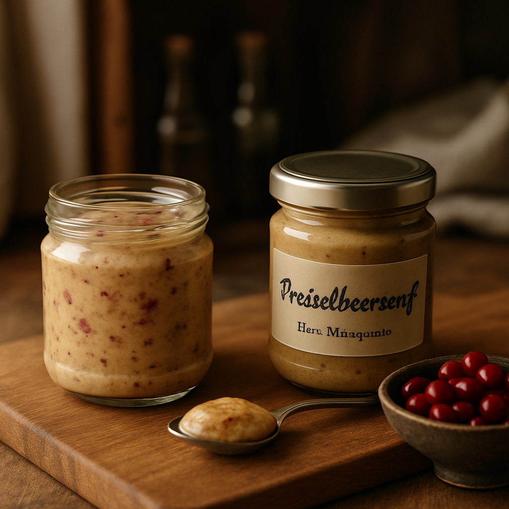 Preiselbeersenf: kräftig-fruchtige Note für würzige Kreationen